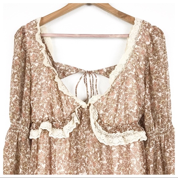 NWT Free People Pennie Printed Babydoll Mini Dress‎ Size Small - Picture 7 of 15